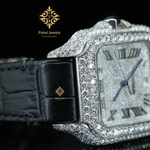 นาฬิกาข้อมือผู้ชายขายดี ระบบออโตเมติก สายสแตนเลส สไตล์ฮิปฮอป ประดับเพชรโมอิสซาไนต์ ขายดีที่สุด - Product Image 4