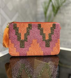 2025 calidad moda señora juego día bolso multicolor con cuentas diseño decorativo con cuentas monedero impermeable algodón botón para la venta - Product Image 1