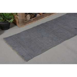 Tapis en Laine Vintage Style Classique Turc 220X1010 pieds à la Main Patchwork Rectangle Design pour la Maison Salon Gris Couleur Latex - Product Image 5