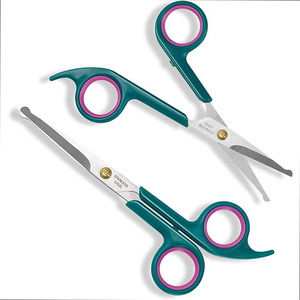 กรรไกรตัดขนสุนัขแบบตรงปลายโค้งมนหัวตัดขนสัตว์เลี้ยงแมวดูแลสัตว์เลี้ยงทำจากสแตนเลส - Product Image 2