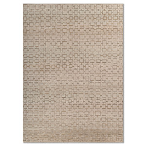 Alfombra de Lana Anudada a Mano Aprezo Gold AKWJ-1035 con Patrón Geométrico para Decoración de Sala de Estar, Entrada, Pasillo, Rectangular de 9x12 - Product Image 1