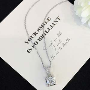 Collier pendentif rond en diamant de laboratoire 1,10 carats, couleur C, pour ensemble Cartier, couleur D-E-F, clarté VVS-VS - Product Image 6