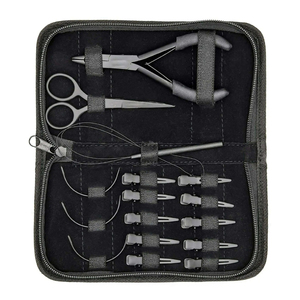 Kit d'outils professionnel pour extensions de cheveux noirs – Pinces métalliques noires, ciseaux, clips, fil à boucles, ensemble d'installation et de retrait – Personnalisation OEM - Product Image 3