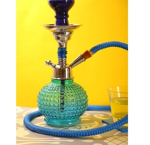 Cachimba de cristal tradicional en dos colores con cuenco de cerámica para hotel, restaurante, boda disponible a un precio muy asequible - Product Image 5