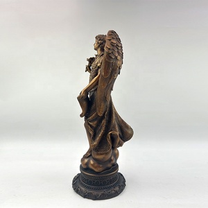 Statue religieuse en résine de l'archange Gabriel, finition bronze personnalisée, sculpture de Saint Gabriel à vendre - Product Image 3