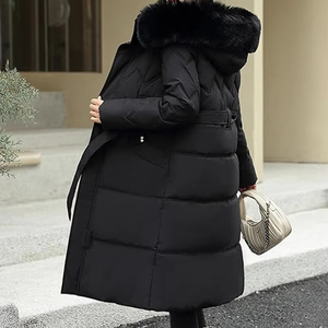 Chaqueta acolchada personalizada de alta calidad hasta la rodilla para mujer a la venta/Chaqueta acolchada larga de tela de poliéster 100% para mujer comodidad - Product Image 4