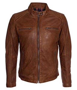 Veste en cuir véritable vieilli unisexe vêtements d'extérieur vintage design motard de mode chaud et élégant vente en gros de logo personnalisé - Product Image 5