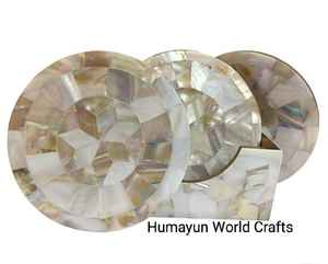 Posavasos de fregona hechos a mano de alta calidad, posavasos de piedra hechos a mano de madreperla, fabricante de posavasos de madera MFD - Product Image 5