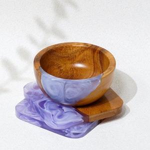 El mejor cuenco para servir de resina de madera ecológica pulida, cuencos elegantes para servir ensaladas para uso de vajilla, excelente decoración de embalaje - Product Image 5