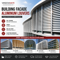 Volets verticaux modernes en alliage d'aluminium pour système de ventilation de façade de fenêtre, écologiques