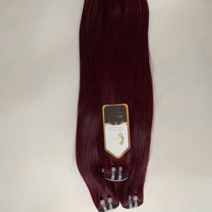 Venta al por mayor de alta calidad de origen virgen hueso recto Remy extensiones de cabello humano teñido paquetes de trama para trenzar - Product Image 5