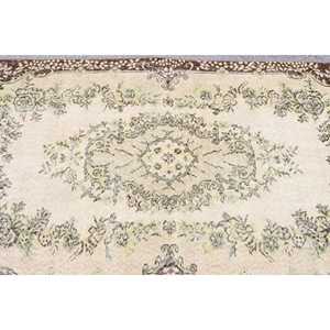 Vintage Area Rug 3.8x6.7 ft, <b>Brown</b> Green Southwestern Rug <b>Wool</b> - Product Image 5