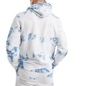 Ensemble de sweat-shirt à capuche tie-dye pour homme, blanc et bleu, décontracté, tricoté, pour l'été - Product Image 3