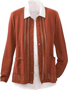 Nouvelle mode de pulls cardigan pour femmes-Cardigans en tricot fleuri ouverts sur le devant Pull à manches longues Tops pour femmes - Product Image 5