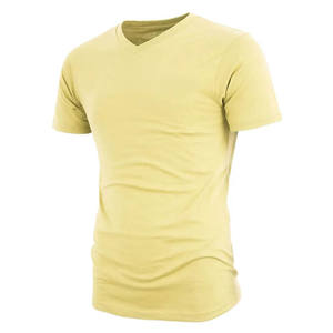 Haute qualité 100% t-shirts personnalisés manches courtes col en v 100% coton t-shirt pour hommes - Product Image 6