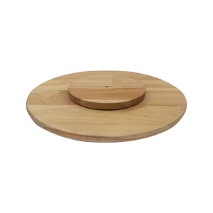 Bandeja Giratoria Redonda de Madera de Acacia con Asas, Bandeja para Servir, Bandeja Redonda para Servir la Cena - Product Image 2