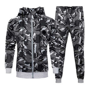 ชุดวอร์มลายพรางผู้ชายแบบกำหนดเอง ผ้าฝ้ายผสมโพลีเอสเตอร์ พร้อมโลโก้และดีไซน์ตามสั่ง ชุดวอร์มลายพรางแบบมีซิปสำหรับผู้ชาย - Product Image 1