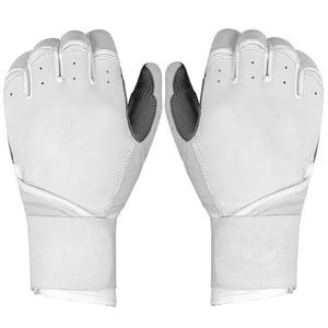 Gants de frappe de baseball en cuir gris avec paume rouge, longs et confortables, pour hommes et femmes - Product Image 4