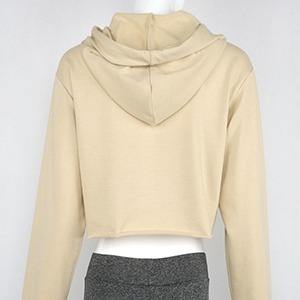 Sweats à capuche en coton personnalisés pour femmes Sweatshirts de haute qualité Design original Mode Sexy Crop Top à capuche Col Sport Style Hiver - Product Image 4