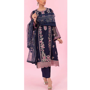 Vestido de algodón y césped bordado completamente personalizado Trajes de vestir de algodón y césped de estilo tradicional de última moda - Product Image 1