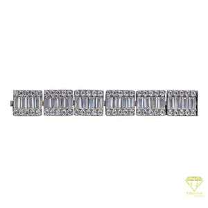 Wholesale Gorgeous Fancy Unisex 925 Sterling Silver Gold Plating Round <b>Baguette</b> Shape Lab Grown Diamond <b>Bracelet</b> - Product Image 2