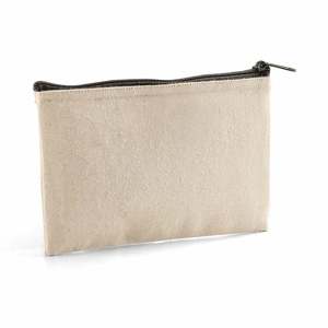 Pochette rectangulaire pratique en jute/toile avec fermeture éclair, 9,25 x 5 pouces, capacité moyenne, sac simple - Product Image 2
