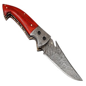 Couteau Damas fait main avec manche en bois coloré, magnifique couteau pliant à verrouillage Liner Lock (smk1277) - Product Image 1