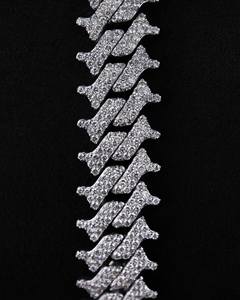 Bracelet cubain hip-hop pour homme en argent 925, serti de moissanite incolore, style Miami Bling, fournisseur de bijoux. - Product Image 2