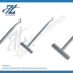 Juego de Elevadores Dentales Premier Dental Potts 2, Instrumento Manual de Elevación de Raíces, Mango de Acero Inoxidable, 03 Piezas, Certificado CE - Product Image 2