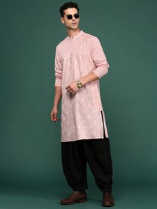 Meilleures ventes : Kurtis Ramas de haute qualité pour hommes, style vintage indien, brodés à la main, col mandarin, manches longues, en coton pailleté - Product Image 3