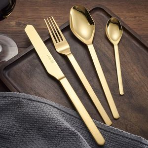 Premium handcrafted heavy gauge metal <b>cutlery</b> <b>set</b> ideal for everyday use special events hotels and banquets mirrored steel - Product Image 4