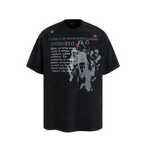 Camiseta de Jersey de Manga Corta Informal 100% Algodón de Marca Moderna, Antiarrugas, Ecológica, con Estampado Retro, Estilo Hip Hop Holgado para Hombre - Product Image 4