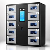 Casier de recharge pour smartphone à 10 portes, mural, pour le rangement des téléphones portables dans les salles de sport, les écoles, les bureaux, avec mot de passe personnalisable et écran 7 pouces