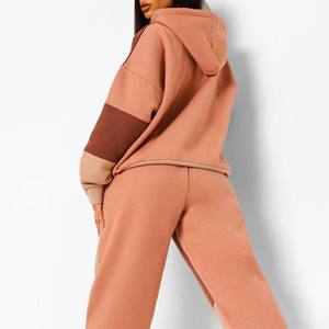 100% coton hommes lourds (340g) ensemble de survêtement d'hiver respirant col rond taille élastique 2 en 1 sportif - Product Image 4