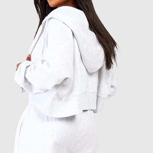 New Vintage Acid Wash 2 en 1 Sweat à capuche zippé d'hiver lourd pour femme 100% coton - Product Image 6