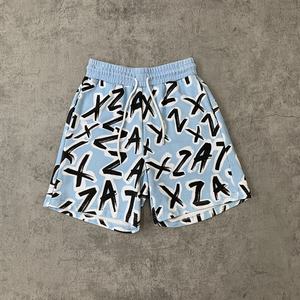 Pantalones Cortos Deportivos de Verano para Hombre, Cintura Elástica Personalizada, Logotipo Completo Digital DTG, Tejido de Rizo, 100% Algodón - Product Image 1