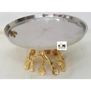 Luxury Sunflower Designing Metal Aluminum Food Dates Serving Bowl Handmade Classic Metal Decorative <b>Platters</b> for Indian Supplies - Product Image 4