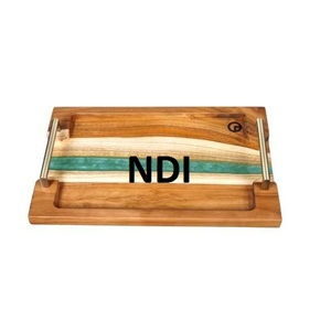 Bandeja para servir de madera para desayuno de uso multiusos Bandeja para servir de madera de acacia de alta calidad - Product Image 5