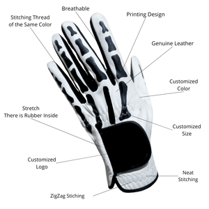 Guantes de golf de cuero genuino Cabretta de alta calidad para adultos logotipo personalizado impreso transpirable PU deportes ligeros para exteriores - Product Image 4