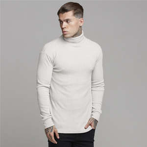 <b>Men's</b> Customizable Elegant <b>Turtleneck</b> <b>Sweater</b> 100% Cotton Business Attire Winter Warm Comfortable Knitted Pullover Stylish - Product Image 4