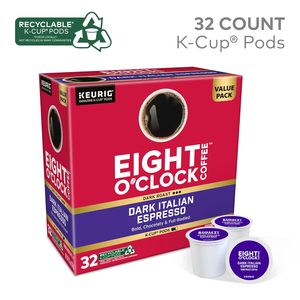 กาแฟเอสเพรสโซ่เข้มข้นแบบอิตาเลียน ยี่ห้อ Eight O'Clock ชนิดแคปซูล Keurig Single Serve K-Cup คั่วเข้ม บรรจุ 32 แคปซูล - Product Image 5