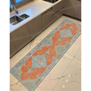 Alfombra de Cocina Turca de Lujo con Estampado Étnico Naranja, Alfombra de Terciopelo de Lujo - Product Image 5