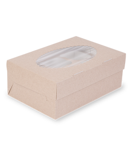 Caja de Papel Kraft para Alimentos al por Mayor con Ventana Transparente a Prueba de Fugas para Exhibición de Comida para Llevar, Logotipo Personalizado - Product Image 1