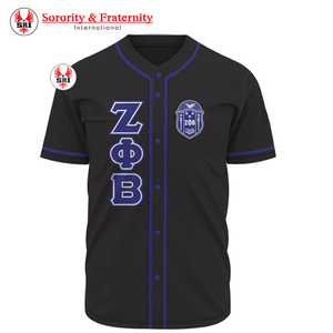 Camiseta de Béisbol Bordada de la Hermandad Griega Zeta Phi Beta para Mujer |   Camisetas de Béisbol de Malla de Poliéster Bordadas con el Logotipo de la Hermandad ZPB para Mujer - Product Image 5