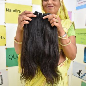 Extensions de cheveux indiens de vague de corps vierge naturelle 100% pas de traitement chimique faisceaux droits Double Machine à trame vietnamienne - Product Image 2