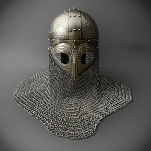 Vendel หมวกกันน็อกไวกิ้ง, กับโซ่ aventail และปรับได้ซับหนังเข้าโดยขอบมีด - Product Image 2