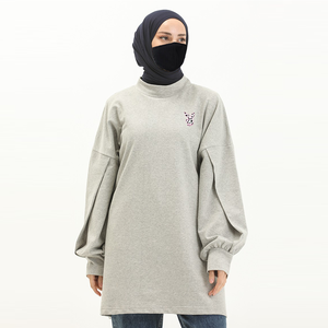 Pull-over islamique modeste en molleton imprimé, sweat-shirts personnalisés, sweat-shirt oversize lourd pour l'hiver, robe pour femmes - Product Image 1