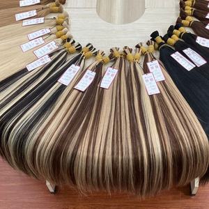 Usine directe russe vierge Extensions de cheveux pleine cuticule alignée en vrac droite vague d'eau peut être teint blanchi blond naturel - Product Image 1