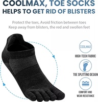 Chaussettes de course à la cheville à cinq orteils et orteils à cinq doigts