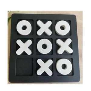 Modern Wooden Tic Tac Toe Game Set <b>Large</b> Solid Wood <b>Board</b> Premium Black & <b>White</b> Noughts &Crosses for Home Decor Tic Tac Toe Game - Product Image 5